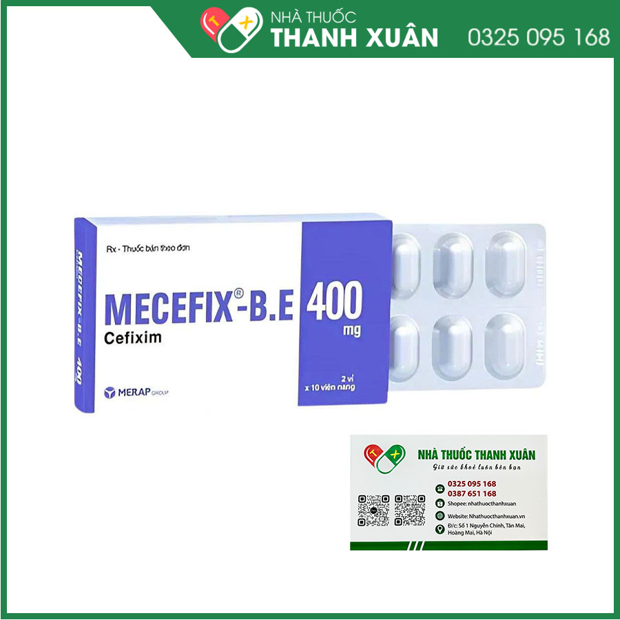 Mecefix-B.E 400mg điều trị nhiễm khuẩn hô hấp, nhiễm khuẩn tiết niệu, nhiễm khuẩn tai, bệnh lậu